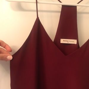 ❌SOLD S Bevello garnet polyester racerback tank